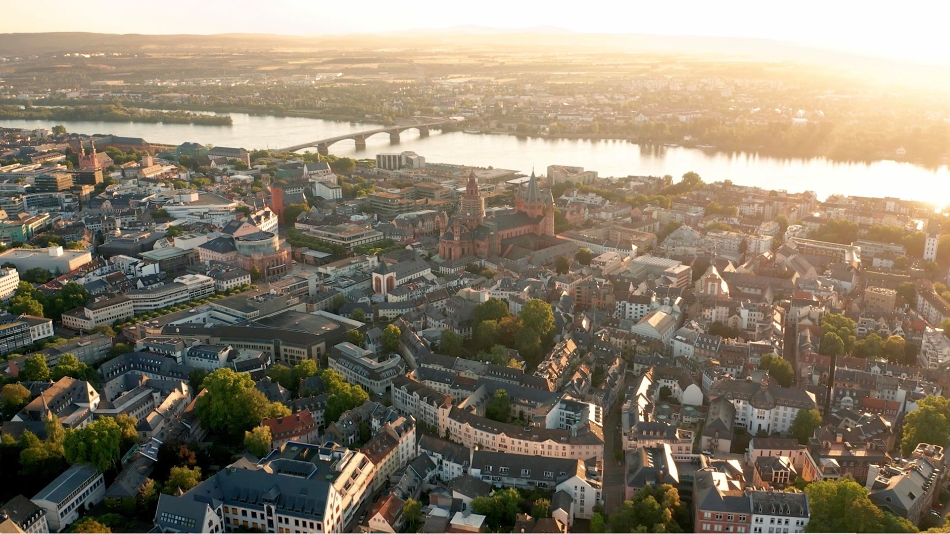 Luftbild der Mainzer Innenstadt