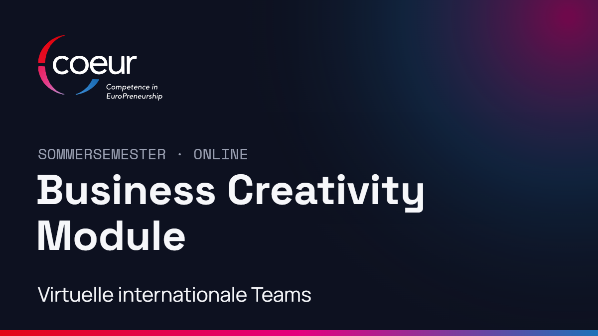 Business Creativity Module: online im Sommersemester
