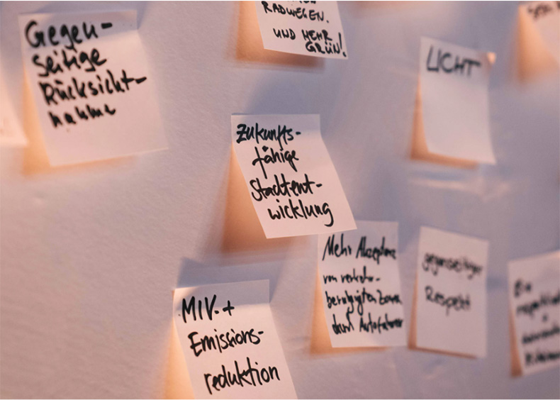 Post-Its an einer Wand