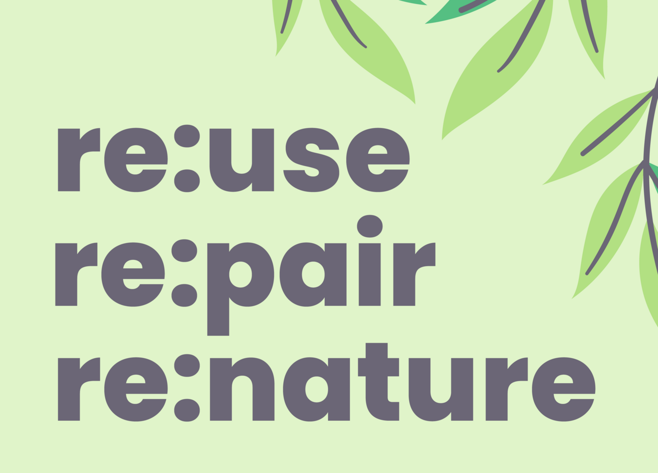 Schriftzug mit Wettbewerbstitel: re:use re:pair re.nature