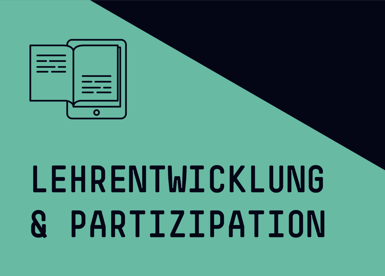 Titelbild: Lehrentwicklung & Partizipation, Tablet-Icon