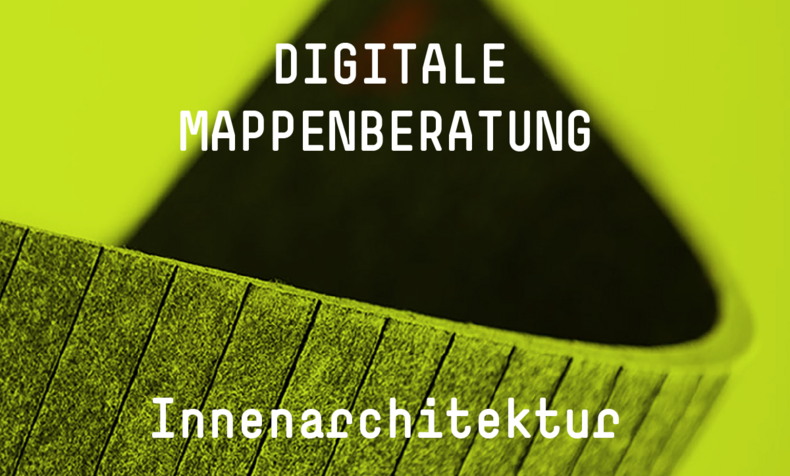Stilisierter Text: Digitale Mappenberatung / Innenarchitektur